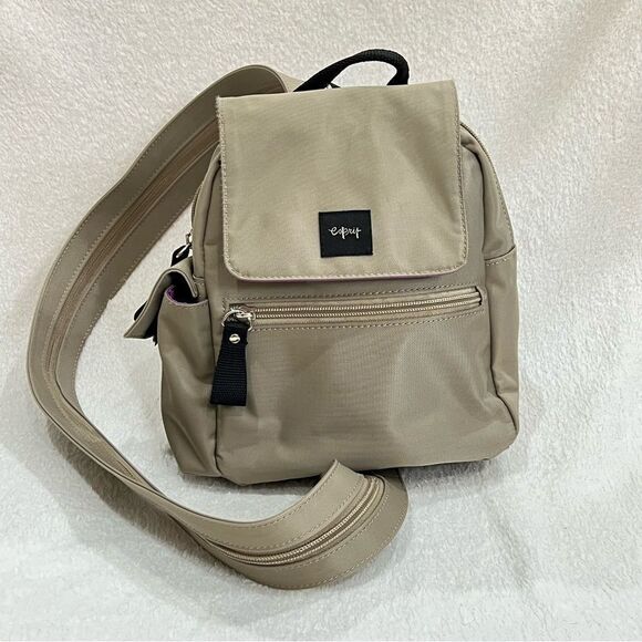 Esprit Tan Nylon Mini Convertible Sling Backpack main image 12
